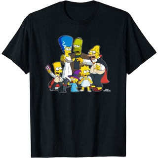 เสื้อยืดตัวล่าสุดเสื้อยืด พิมพ์ลาย The Simpsons Family Treehouse of Horror Halloween สําหรับผู้ใหญ่S-5XL