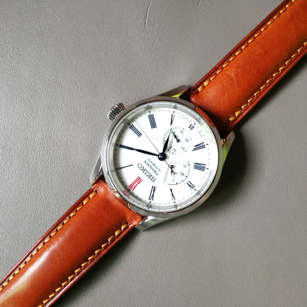 20 mm, 22mm สายนาฬิกาหนังแท้ for Seiko presage และทั่วไป Hand made คุณภาพเกรดพรี่เมี่ยม