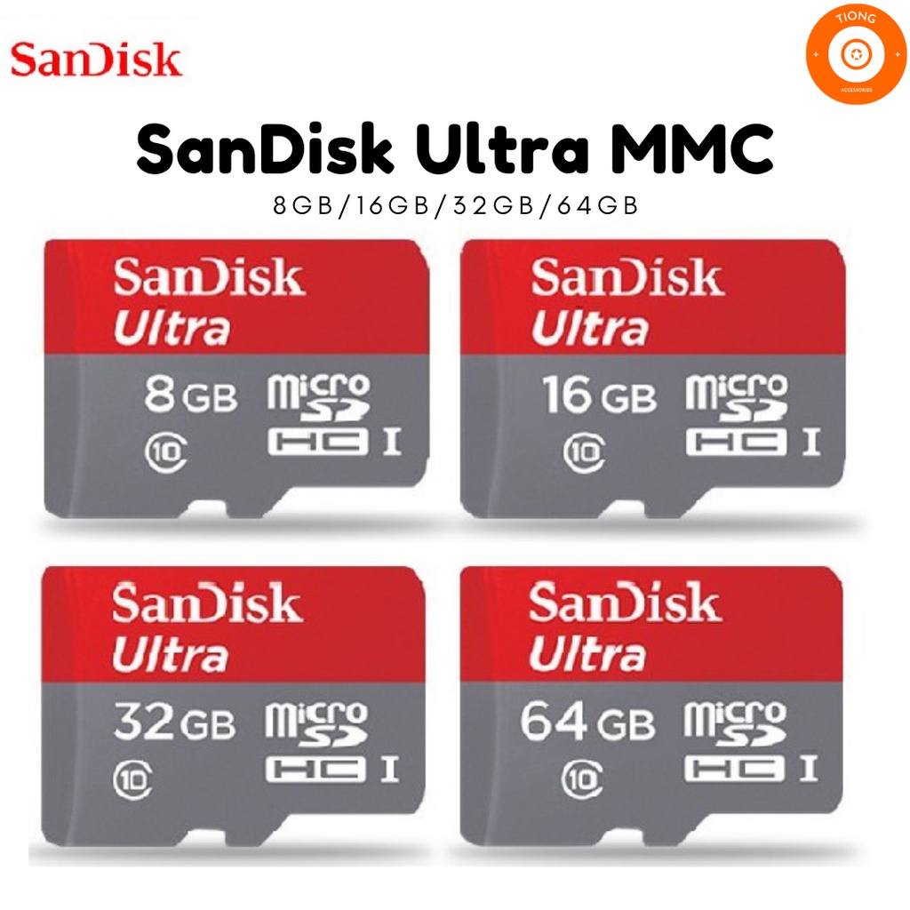 TIONG ACCMMCSandisk 100MB/S ULTRA A1 Class 10 Micro SD Memory Card 8G/16GB/32GB/64GB Micro SD