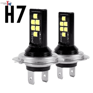 หลอดไฟหน้า LED H7 DC 12V-28V 12W 1200LM สว่างมาก 2 ชิ้น