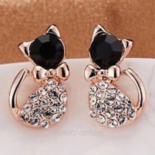 Chic Earring Korean Fashion Lovely Cat ต่างหู