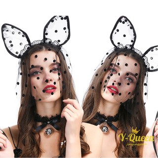 Handmade Large Dot Veil Lace Decoration Sexy Accessories Cat Rabbit Ears Fashion Headband Sex Accessories