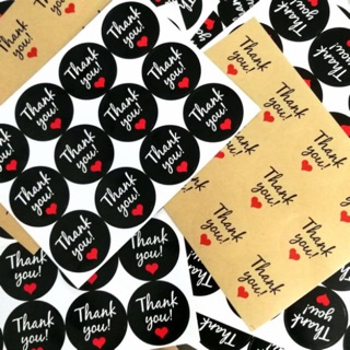 มีหลายแบบ ขั้นต่ำ2แผ่น Thank you Letter sticker Craft สติ๊กเกอร์ ขอบคุณ ข้อความ ป้าย กระดาษคราฟท์ กระดาษขาวมัน