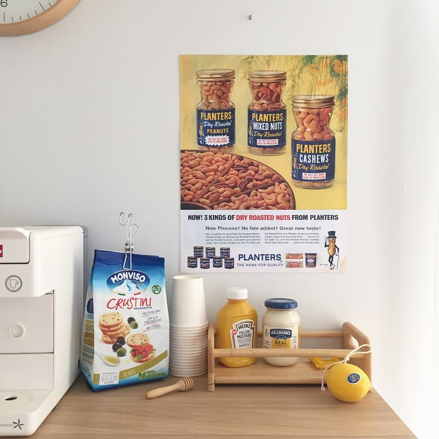 Poster : Planters Nuts Ad : Now! 3 Kinds of Dry Roasted Nuts from Planters, 1963