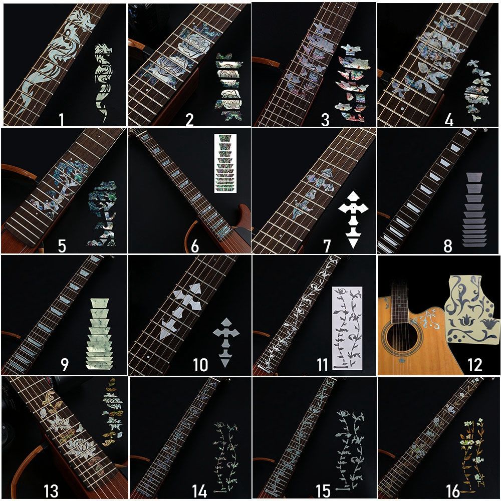 Ultra Thin Fretboard Sticker Guitarra Accessories Cross Inlay Decals ...