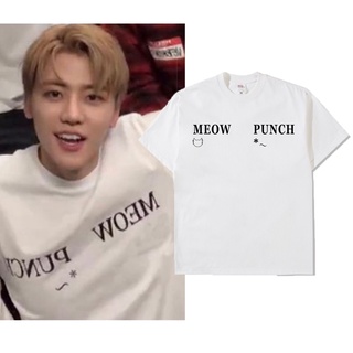 คอตต้อนคอกลมเสื้อเชิ้ต Jaemin meow punch nctS-5XL