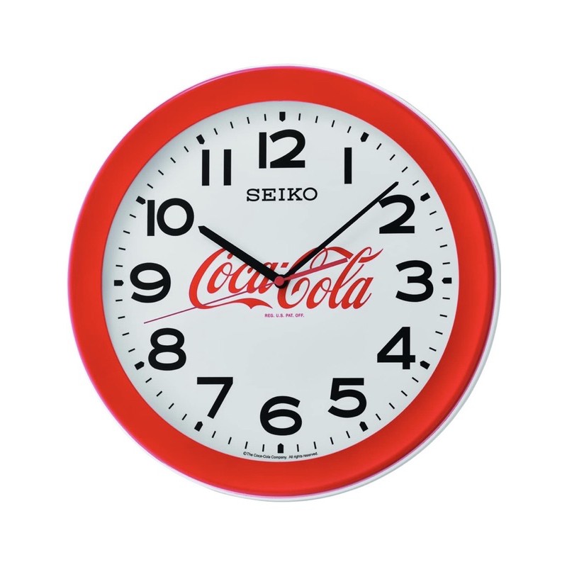 Seiko QXA922R นาฬิกาแขวนผนัง ลาย Coca-Cola สีแดง ขนาด 40.8x40.8x5.3 ซม.