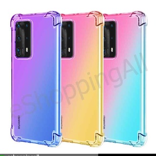 เคส huawei p40 pro เคสมือถือกรอบยางไล่เฉดสี กรอบมือถือพร้อมส่งในไทย