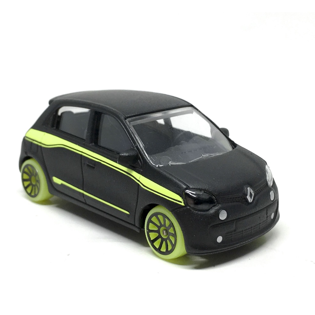 Majorette Renault TWINGO III - Matte Black Color - Neon Yellow Stripe /Wheels 5UP /scale 1/54 (3 inc