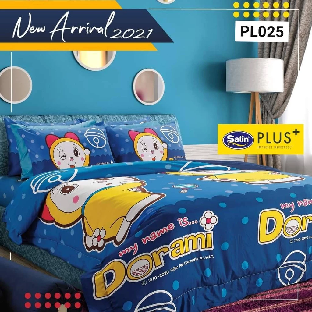 ชุดผ้าปูที่นอน Satin Plus ลายโดเรม่อนและโดเรมี่