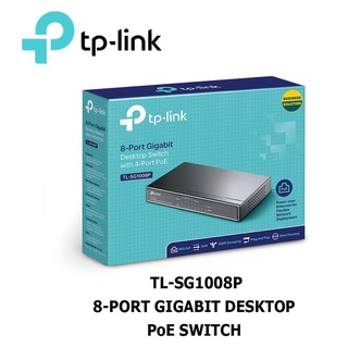 SWITCH HUB (สวิตซ์ฮับ) TP-LINK 8 PORTS GIGABIT PORT (TL-SG1008P) 4 PORTS POE