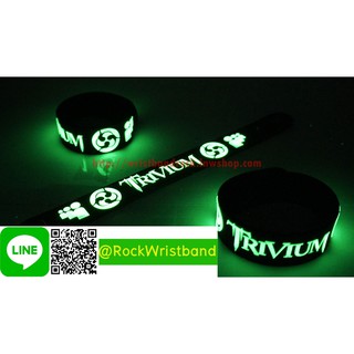 Trivium ขายริสแบนด์เรืองแสง ทริเวียม TVM196GA Wristband สายรัดข้อมือวงร็อค