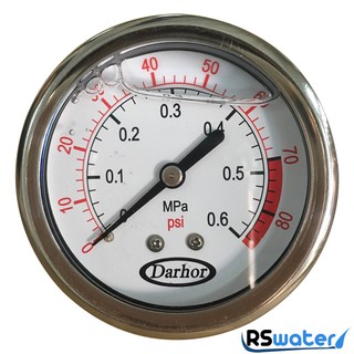 เกจ์น้ำมัน Darhor 0.6 MPa เกลียวหลัง