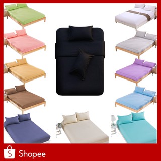 ผ้าปูที่นอนสีพื้น 3/4/5/6- ฟุต(ไม่มีผ้านวม) [มีเก็บเงินปลายทาง]