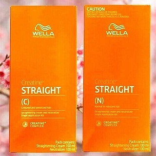 Wella Hair Straightening Cream Creatine Straight Neutralizer Single Application Kit 100ml ครีม ยืดผม เวลล่า  มี2สูตร