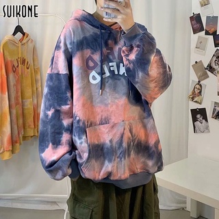 Suikone เสื้อสเวตเตอร์มัดย้อมผู้ชาย แฟชั่น เข้าได้กับ เวอร์ชั่นเกาหลี