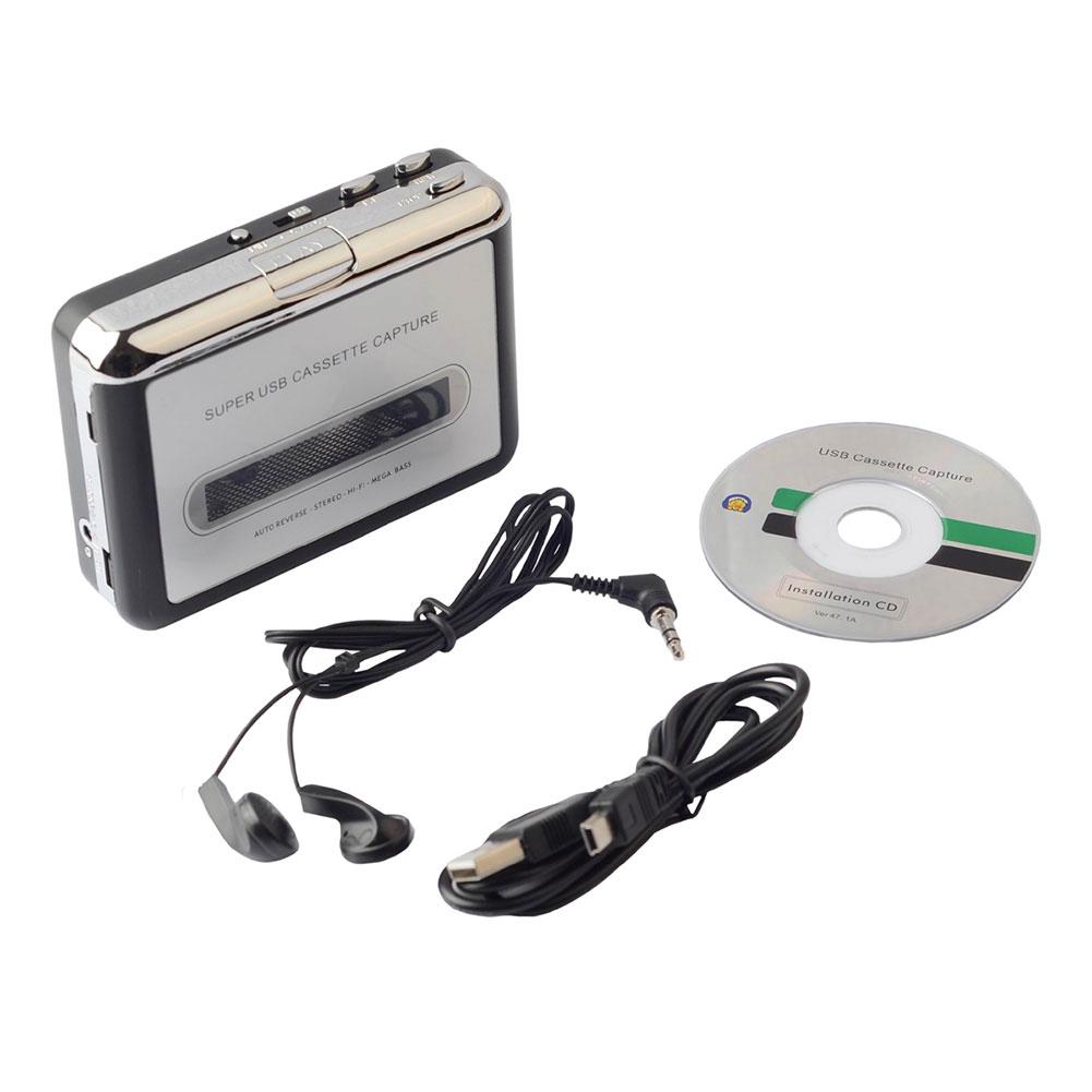 HS เครื่องเล่นเพลง Ezcap Walkman Cassette Tape-to-PC MP3 Converter Digital USB Capture w / Earphone