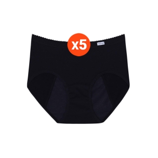 Wacoal Hygieni Night Panty กางเกงในอนามัย เซ็ท 5 ชิ้น รุ่น WU5E00 สีดำ (BL)