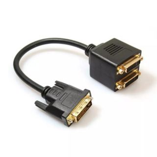 DVI Splitter อะแดปเตอร์ DVI-D ชายคู่ 2 DVI-I หญิง Y Splitter สายเคเบิลอะแดปเตอร์