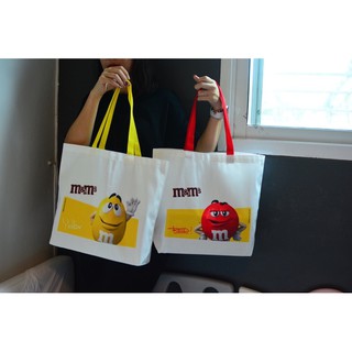 กระเป๋าผ้า ลาย m&amp;m (สีแดง)