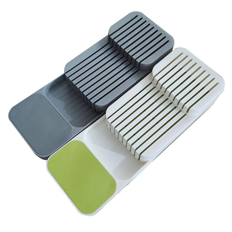 Drawer Store Knife Organiser Tray Plastic Knife Holder Knives Utensil Rack Storage Cabinet To00