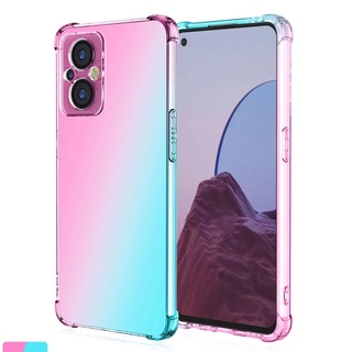 Oppo Reno 8Z 7Z reno8Z 5G ป้องกันการหล่น สีรุ้ง 2 สี TPU เคสใส นิ่ม เคสไล่ระดับอากาศ เคสกันกระแทก