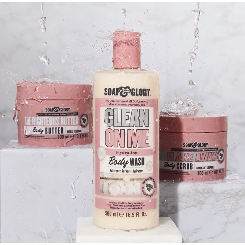 กลิ่นหอมมาก ติดทน Soap & Glory โซพ แอนด์ กลอรี่ คลีน ออน มี ไฮเดรติ้ง บอดี้ วอช