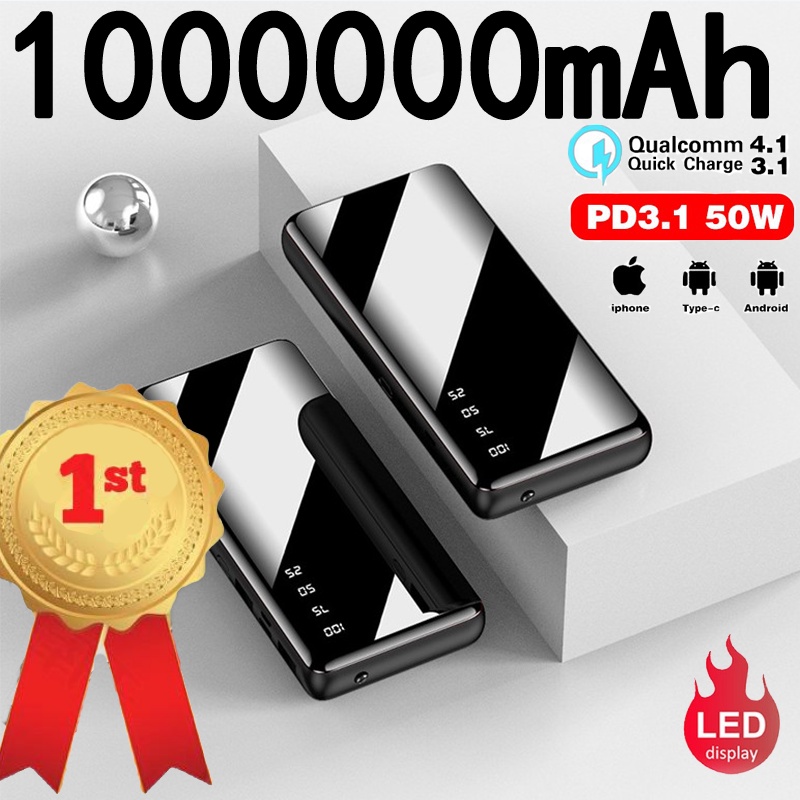 100000Mah พร้อมส่ง พาวเวอร์แบงค์ 100% บางมาก ชาร์จเร็ว Micro-USB (10000mAh)(20000mAh)(50000mAh)(40000mAh)remax