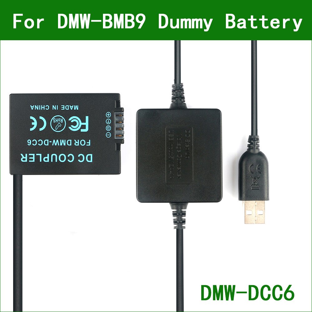 5V USB To BP-DC9 BP-DC9-E BP-DC9-U Dummy แบตเตอรี่ DMW-DCC6 Power Bank สาย USB สําหรับ Leica V-Lux 2
