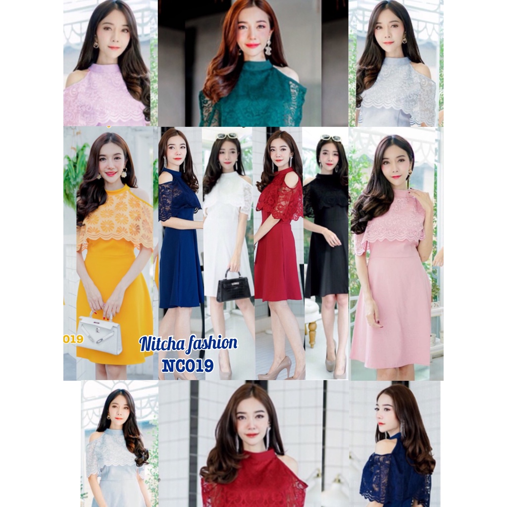 NF019เดรสออกงาน,ทำงาน,เที่ยว(สาวอวบ-สาวอ้วน)
