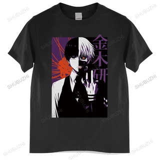 เสื้อยืดผ้าฝ้ายพรีเมี่ยม ใหม่ เสื้อยืดลําลอง แขนสั้น พิมพ์ลาย Tokyo Ghoul Kaneki Split Face แฟชั่นฤดูร้อน สําหรับผู้ชาย