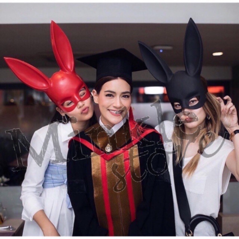 ร้านไทย หน้ากากแฟนซี หน้ากากปาร์ตี้ 🎉 หน้ากาก ปีใหม่ หูกระต่าย สีดำ สีแดง สีขาว mask ฮาโลวีน party