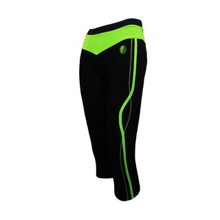 กางเกงแอโรบิค โยคะ 4 ส่วน M.J. Sport สีดำ/เขียว black/green