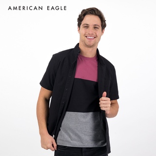 American Eagle Oxford Short-Sleeve Button-Up Shirt เสื้อเชิ้…