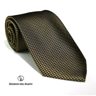 Giorgio Del Sarto Silk Necktie Black/Gold with Fabric Texture เนคไทสีดำ/ทองมีเท็กเจอร์ #2