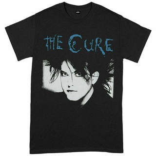 ผ้าฝ้ายแท้ คอลูกเรือเสื้อยืด พิมพ์ลาย The Cure Robert Smith สีดํา และสีฟ้า สไตล์วินเทจ สําหรับผู้ชายS,4XL