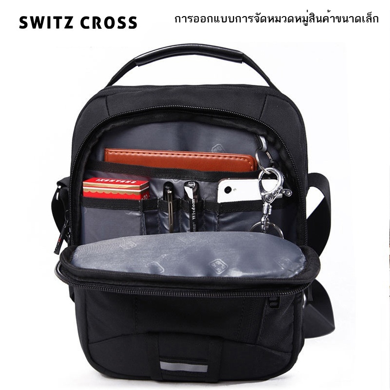 ✼✙กระเป๋าสะพายข้าง Swiss Army Knife Men s Small Backpack Swiss Army Knife Messenger Bag Trendy Men s Bag Canvas Casual M