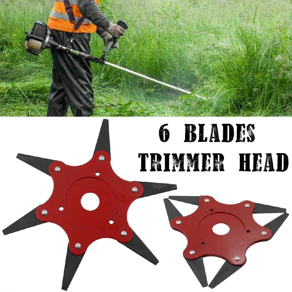 outdoor trimmer head 6 steel blades razors 65mn lawn mower grass weed eater brush cutter tool