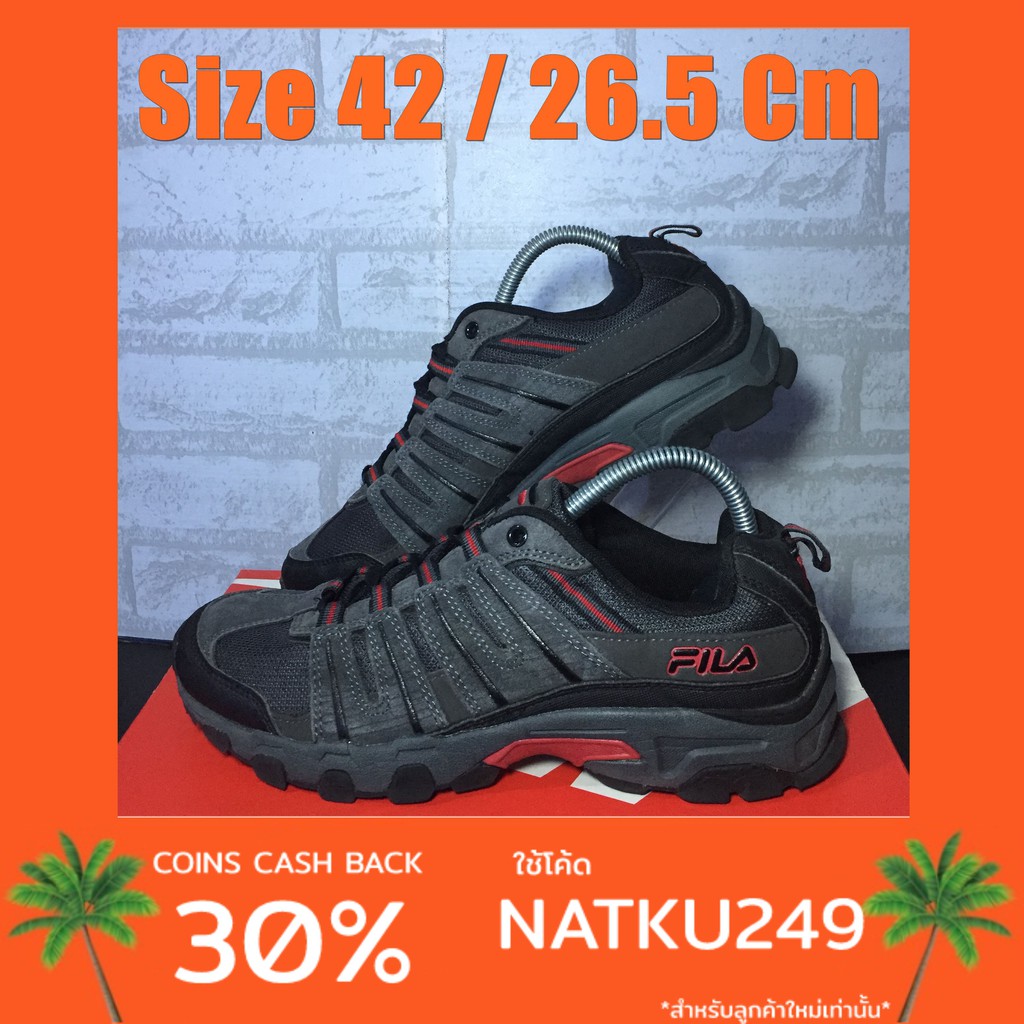 *ใช้โค้ด NATKU249 รับเงินคืน 30%* Fila Trail Shoe รองเท้าผ้าใบมือสอง