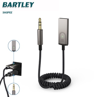 ⭐Bartley⭐USB Bluetooth Audio Music Wireless Receiver Adapter 3.5mm Stereo Audio รถยนต์ สายเชื่อมต่อเสียงสเตอริโอ สำหรับบ