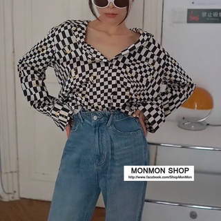 MONMON SHOP 😊MON5314👚 Smiley Printed shirt