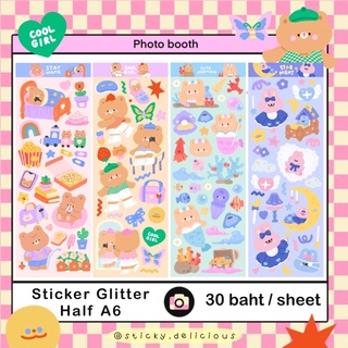 Sticker PP เคลือบกากเพชร สติ๊กเกอร์ตกเเต่งเฟรมการ์ด 🧸 แบรนด์ Sticky.delicious