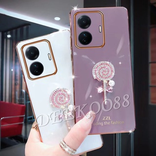 เคสโทรศัพท์มือถือแบบนิ่ม วีโว่ VIVO T1X T1 Y01 Y76 Y33T Y33S Y21A Y21T Y21S Y21 Y15A Y15S V23 V23E 4G 5G Purple Smartphone Casing with Lovely Lollipop Soft Phone Case Shell All-Pack Protection Back Cover