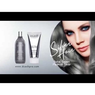 Dcash Salon Expert Platinum Silver แชมพูดีแคช /ครีมนวดผมม่วง เพิ่มประกายสีผมบลอนด์เงิน สีเทา