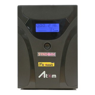 UPS(เครื่องสำรองไฟฟ้า) SYNDOME ATOM SERIES 1500VA/900WATT รุ่น ATOM 1500-LCD - สินค้ารับประกัน 2 ปี