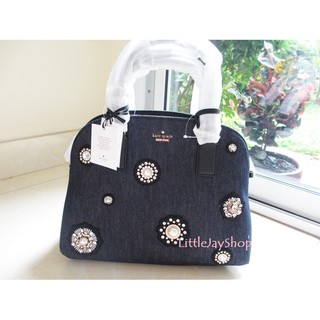 Kate Spade cameron street embellished denim lottie - Port Blue  **พร้อมส่ง**