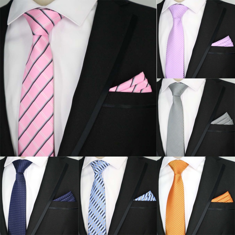 โรงงานผู้ชาย Tie & ผ้าเช็ดหน้าชุดแฟชั่น Polka Dots ลายสก๊อตและตรวจสอบกระเป๋าสแควร์ Hanky เนคไทชุดสําหรับงานแต่งงานธุรกิจ Mens Tie ชุดบุรุษเนคไท
