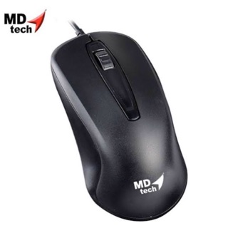 USB Optical Mouse MD-TECH (MD-67) Black ขนาดเหมาะมือ ดีไซน์เหมาะสำหรับคนถนัดมือขวา และคนถนัดมือซ้าย  สายทองแดงเกรดA