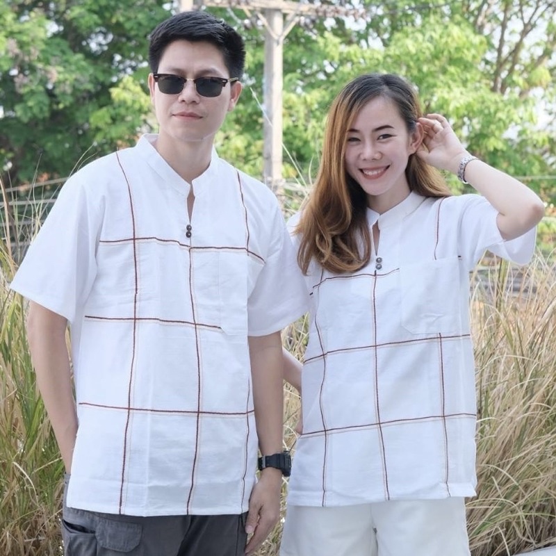 เสื้อคอจีนแขนสั้น ลายไทลื้อ