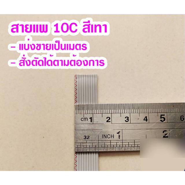 (แบ่งขายเป็นเมตร) สายแพ 10C สีเทา Ribbon flat cable gray